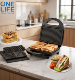 One Life Sandwich Maker, Waffle, Grill 800-Watt SM33SI-Stainless - Image 6