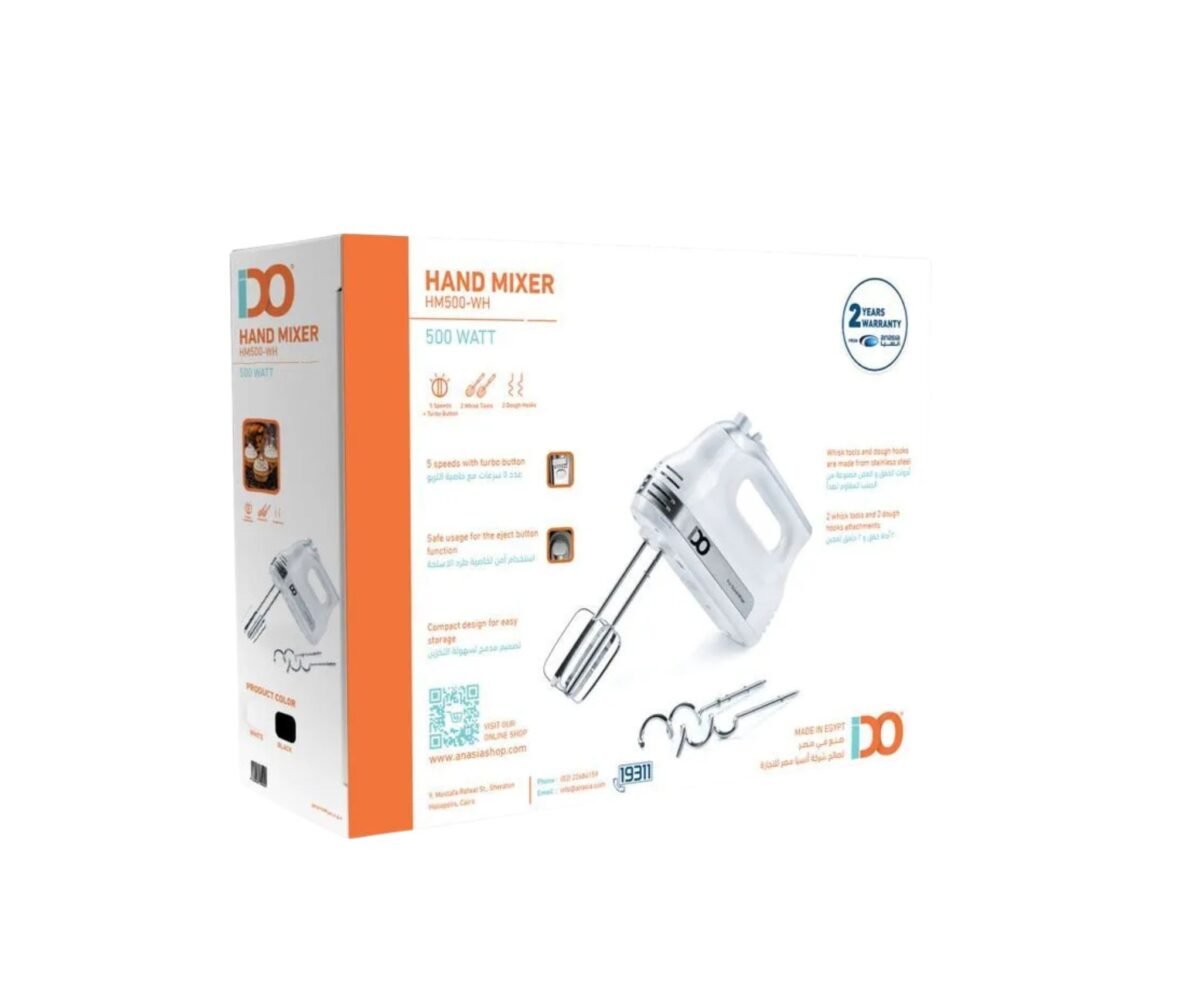 مضرب بيض IDO، 500 واط، HM500-WH-ابيض - Image 3