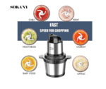 Sokany Chopper, 4 Liter, 800 Watt, SK-7028N- Silver - Image 2