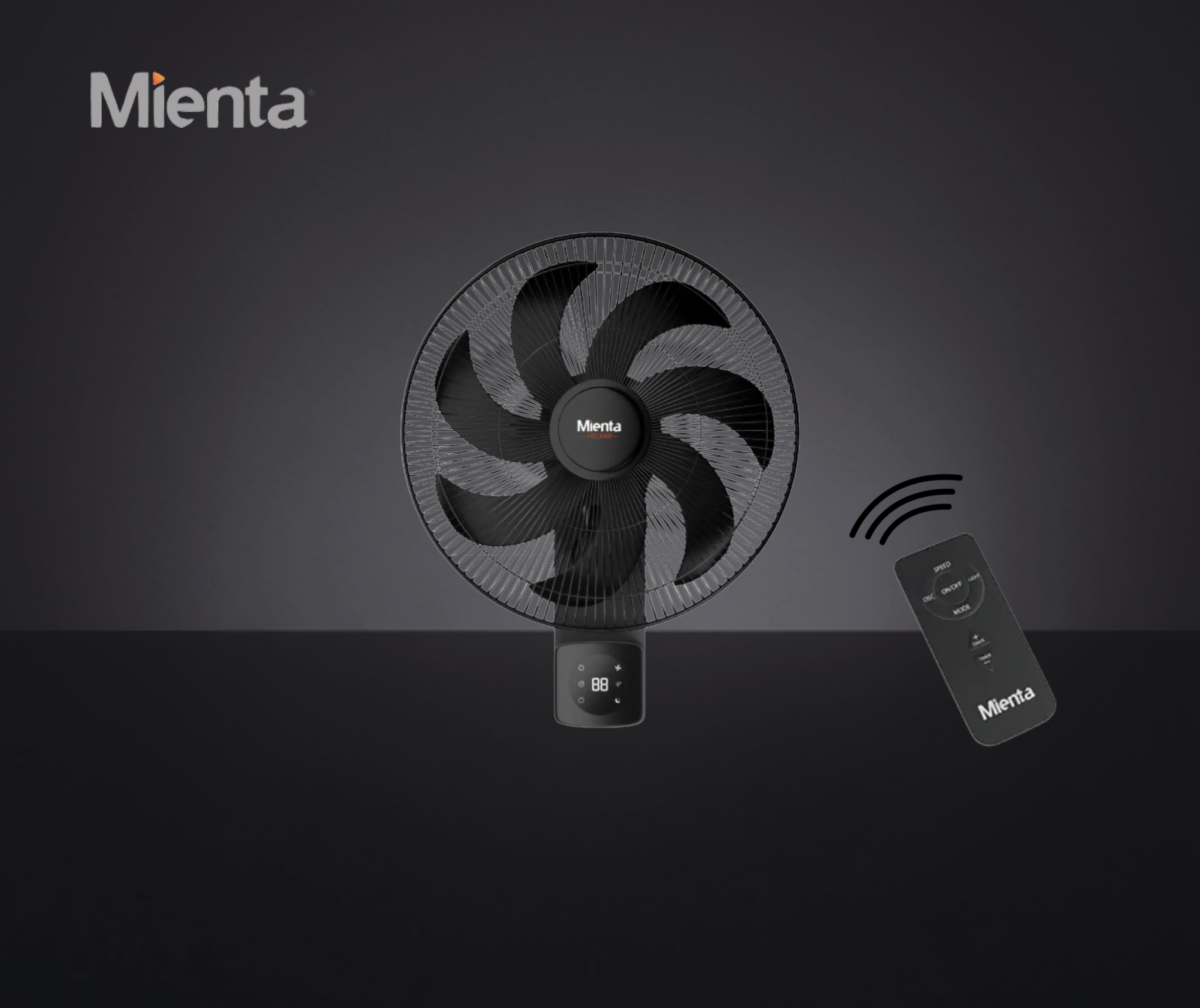 Mienta NeoAir Wall Fan Remote Control, 18 Inch, WF50638A-Black - Image 2