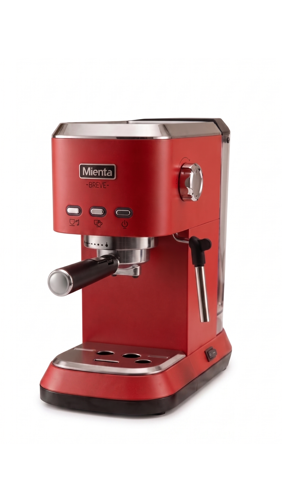 Mienta Breve Espresso ماكينة تحضير إسبريسو وكابتشينو بريف ميانتا 15 بار، احمر، موديل CM31916A - الصورة 1