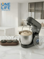 One Life Stand Mixer Digital, 8L,1800W, double hook, KM200DG- gray - Image 3