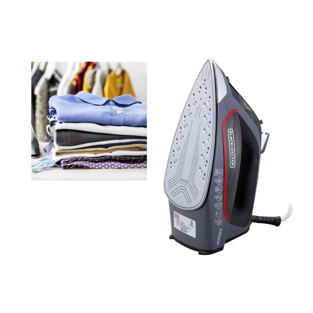 Black + Decker Steam Iron X2050-B5 2200 Watt Ceramic Base - Multi Color amaraonlinestore