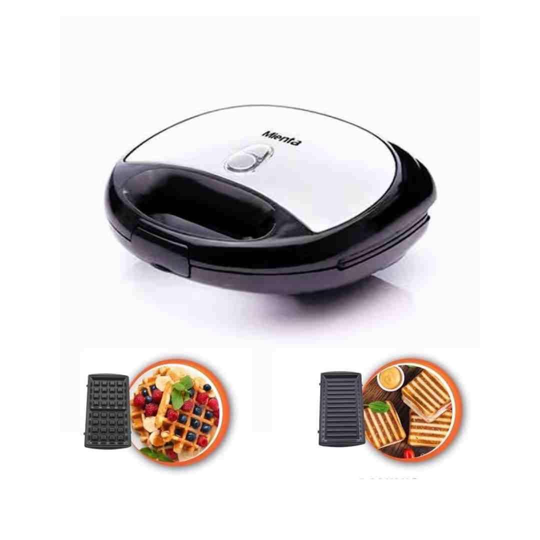 Mienta Sandwich Maker 2 in 1 750-Watt SM27809A - Black Silver amara onlinestore (2)