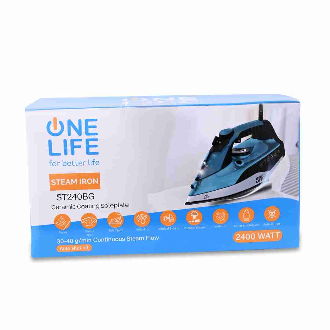 One Life Iron Steam ST240BG 2400 Watt -Black blue amara onlinestore (4)