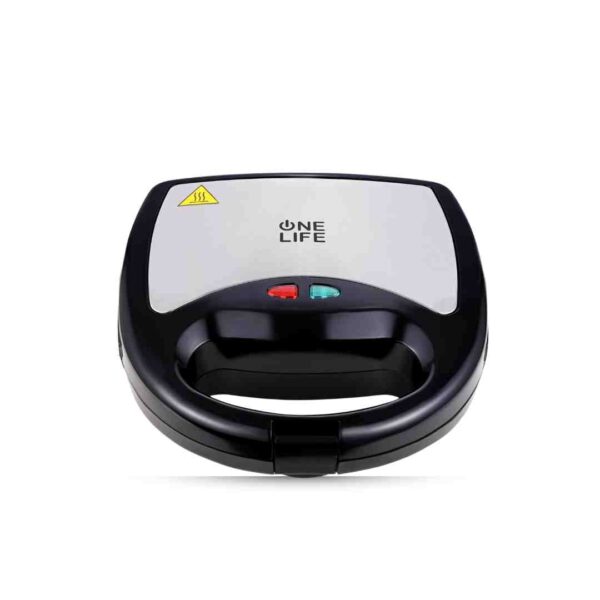 One Life Sandwich Maker, Waffle Maker, & Grill – 800W, Model SM33SI, Stainless Steel